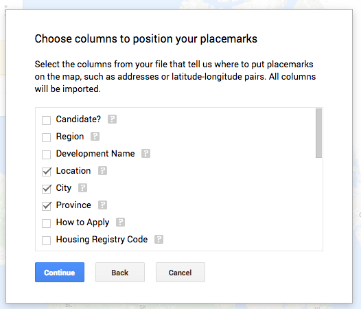 Location columns